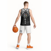Cook Islands Manta Ray Basketball Jersey Kuki Airani Tattoo Black Color LT14 - Polynesian Pride