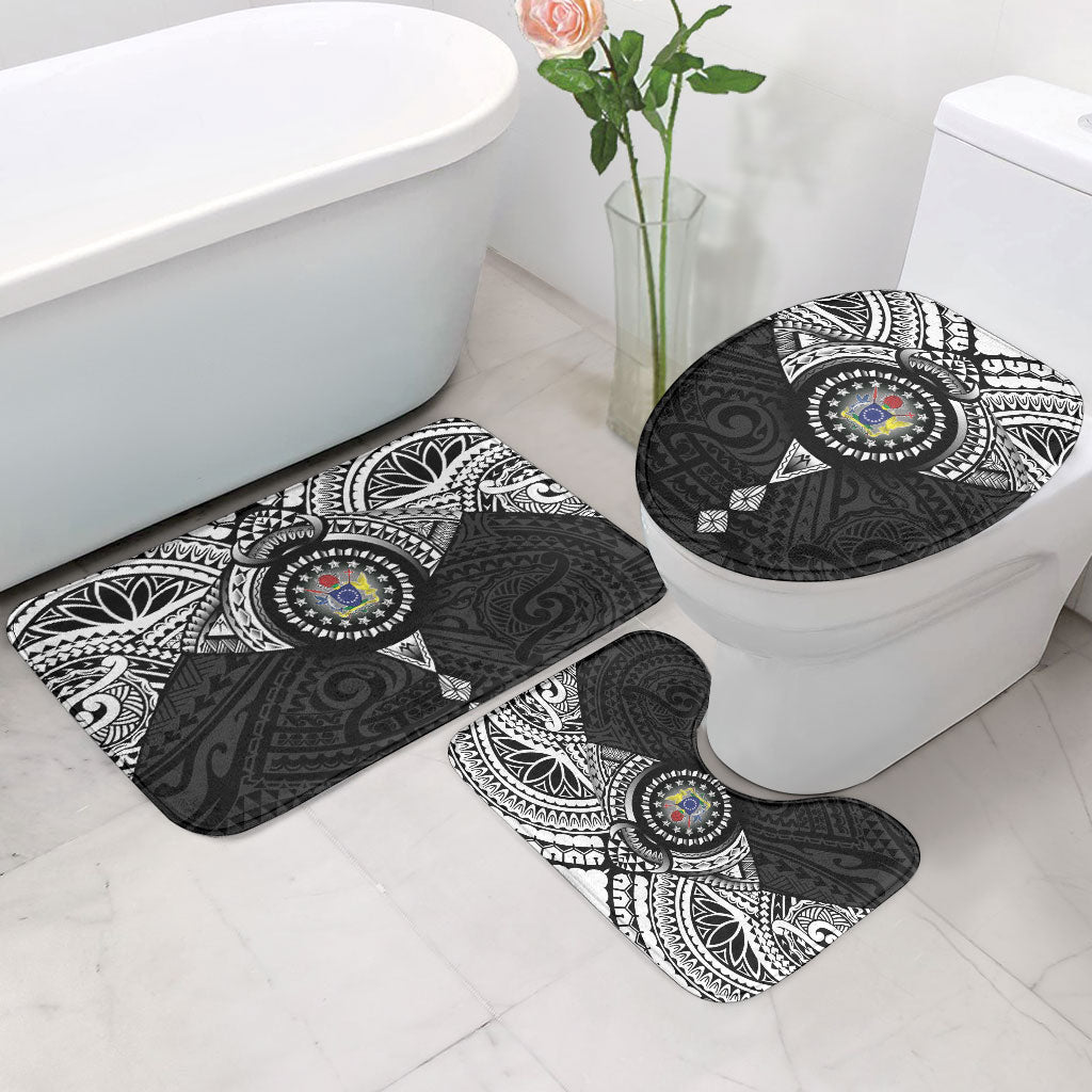 Cook Islands Manta Ray Bathroom Set Kuki Airani Tattoo Black Color LT14 - Polynesian Pride