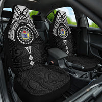 Cook Islands Manta Ray Car Seat Cover Kuki Airani Tattoo Black Color LT14 One Size Black - Polynesian Pride