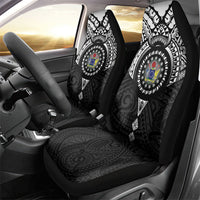 Cook Islands Manta Ray Car Seat Cover Kuki Airani Tattoo Black Color LT14 - Polynesian Pride