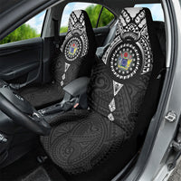 Cook Islands Manta Ray Car Seat Cover Kuki Airani Tattoo Black Color LT14 - Polynesian Pride