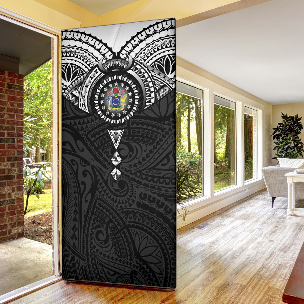Cook Islands Manta Ray Door Cover Kuki Airani Tattoo Black Color LT14 - Polynesian Pride