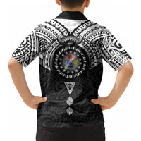 Cook Islands Manta Ray Hawaiian Shirt Kuki Airani Tattoo Black Color LT14 - Polynesian Pride