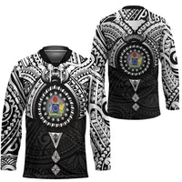 Cook Islands Manta Ray Hockey Jersey Kuki Airani Tattoo Black Color LT14 - Polynesian Pride