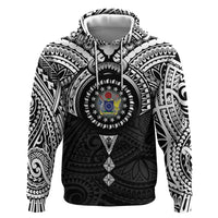 Cook Islands Manta Ray Hoodie Kuki Airani Tattoo Black Color LT14 Pullover Hoodie Black - Polynesian Pride