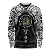 Cook Islands Manta Ray Long Sleeve Shirt Kuki Airani Tattoo Black Color LT14 Unisex Black - Polynesian Pride
