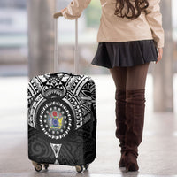 Cook Islands Manta Ray Luggage Cover Kuki Airani Tattoo Black Color LT14 - Polynesian Pride