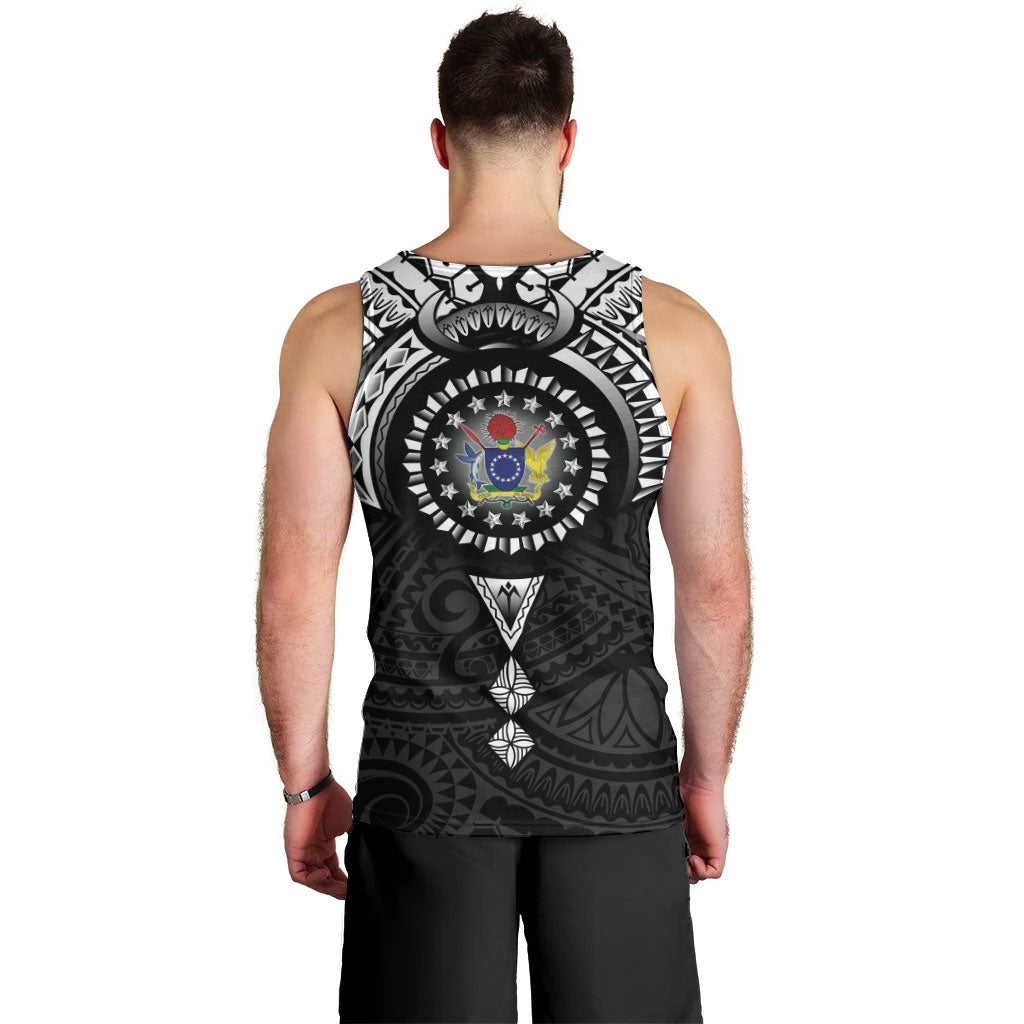 Cook Islands Manta Ray Men Tank Top Kuki Airani Tattoo Black Color LT14 - Polynesian Pride