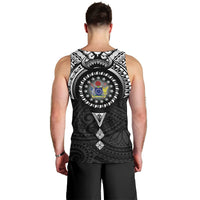 Cook Islands Manta Ray Men Tank Top Kuki Airani Tattoo Black Color LT14 - Polynesian Pride