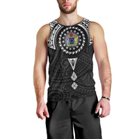 Cook Islands Manta Ray Men Tank Top Kuki Airani Tattoo Black Color LT14 - Polynesian Pride