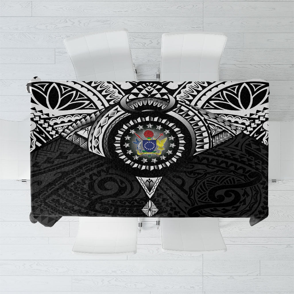 Cook Islands Manta Ray Tablecloth Kuki Airani Tattoo Black Color LT14 Black - Polynesian Pride