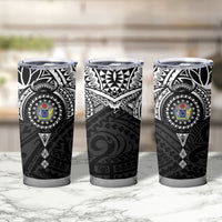 Cook Islands Manta Ray Tumbler Cup Kuki Airani Tattoo Black Color LT14 - Polynesian Pride