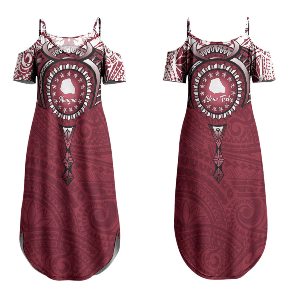 Personalised Cook Islands Mangaia Couples Matching Summer Maxi Dress and Hawaiian Shirt Map With Kuki Airani Manta Ray Tattoo LT14 - Polynesian Pride