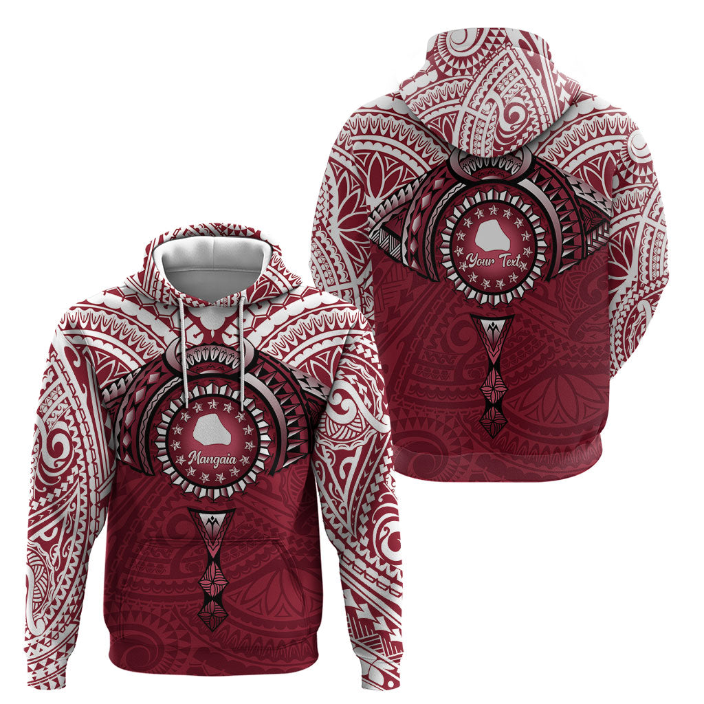 Personalised Cook Islands Mangaia Hoodie Map With Kuki Airani Manta Ray Tattoo LT14 - Polynesian Pride