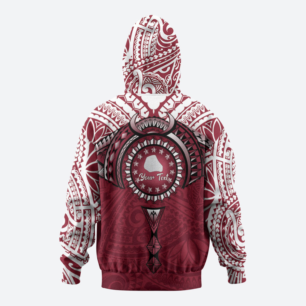 Personalised Cook Islands Mangaia Hoodie Map With Kuki Airani Manta Ray Tattoo LT14 - Polynesian Pride