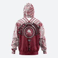 Personalised Cook Islands Mangaia Hoodie Map With Kuki Airani Manta Ray Tattoo LT14 - Polynesian Pride
