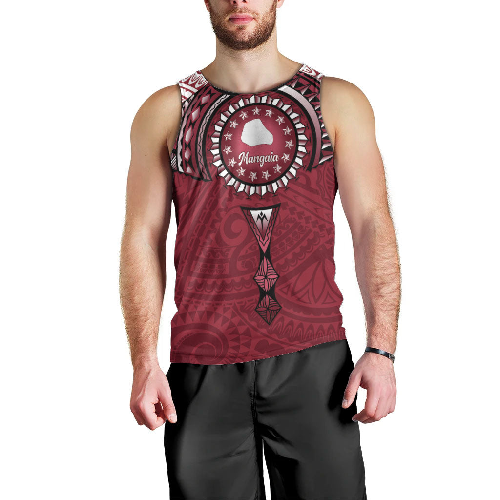 Personalised Cook Islands Mangaia Men Tank Top Map With Kuki Airani Manta Ray Tattoo LT14 - Polynesian Pride