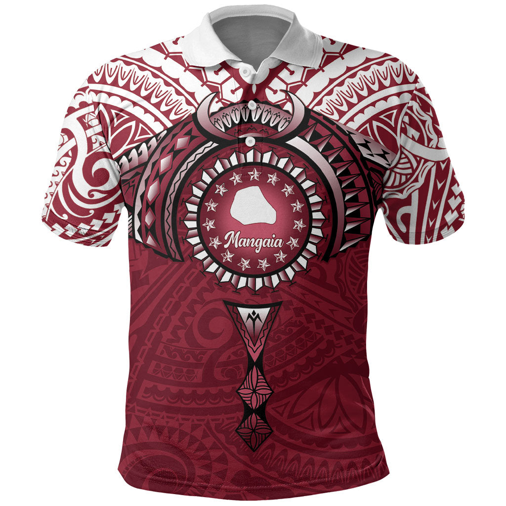 Personalised Cook Islands Mangaia Polo Shirt Map With Kuki Airani Manta Ray Tattoo