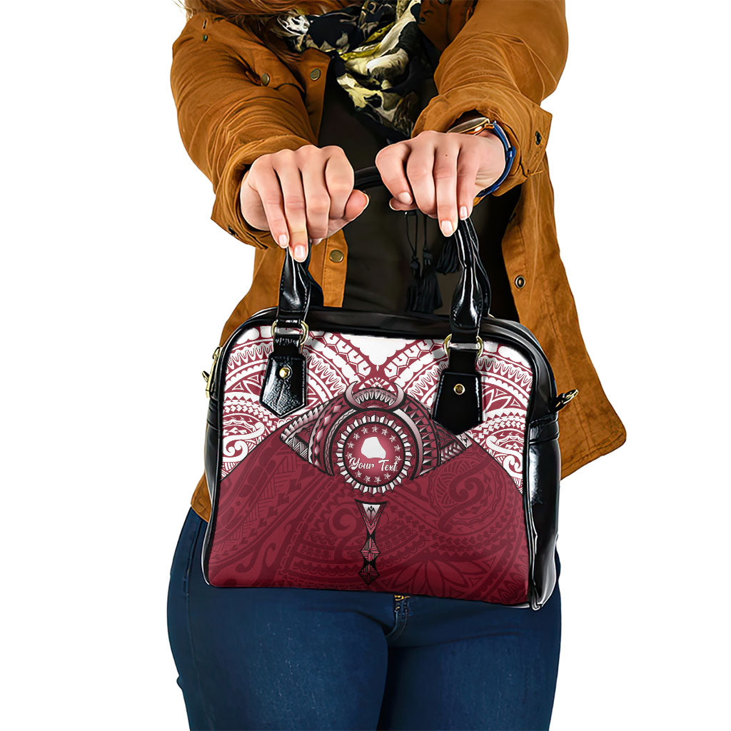Personalised Cook Islands Mangaia Shoulder Handbag Map With Kuki Airani Manta Ray Tattoo