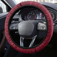 Cook Islands Mangaia Steering Wheel Cover Map With Kuki Airani Manta Ray Tattoo LT14 - Polynesian Pride