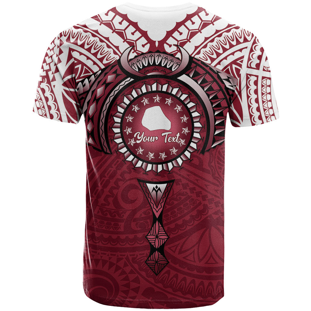 Personalised Cook Islands Mangaia T Shirt Map With Kuki Airani Manta Ray Tattoo LT14 - Polynesian Pride