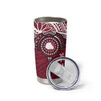 Personalised Cook Islands Mangaia Tumbler Cup Map With Kuki Airani Manta Ray Tattoo LT14 - Polynesian Pride