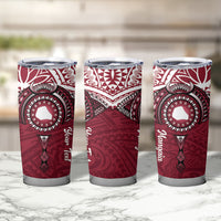 Personalised Cook Islands Mangaia Tumbler Cup Map With Kuki Airani Manta Ray Tattoo LT14 - Polynesian Pride