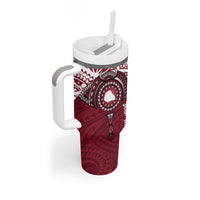 Personalised Cook Islands Mangaia Tumbler With Handle Map With Kuki Airani Manta Ray Tattoo LT14 - Polynesian Pride
