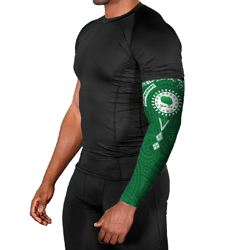 Personalised Cook Islands Rarotonga Arm Sleeves Map With Kuki Airani Manta Ray Tattoo LT14 - Polynesian Pride