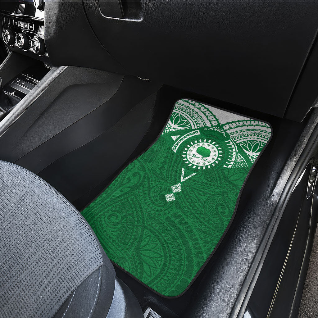 Personalised Cook Islands Rarotonga Car Mats Map With Kuki Airani Manta Ray Tattoo LT14 - Polynesian Pride