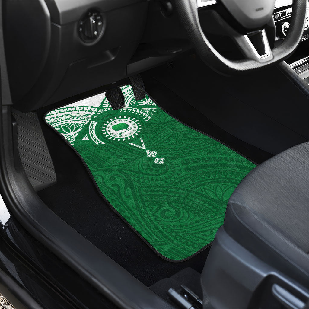Personalised Cook Islands Rarotonga Car Mats Map With Kuki Airani Manta Ray Tattoo LT14 - Polynesian Pride