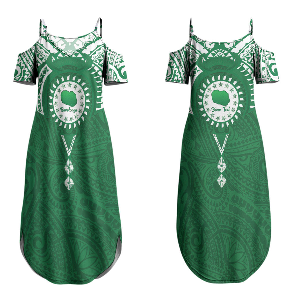Personalised Cook Islands Rarotonga Couples Matching Summer Maxi Dress and Hawaiian Shirt Map With Kuki Airani Manta Ray Tattoo LT14 - Polynesian Pride