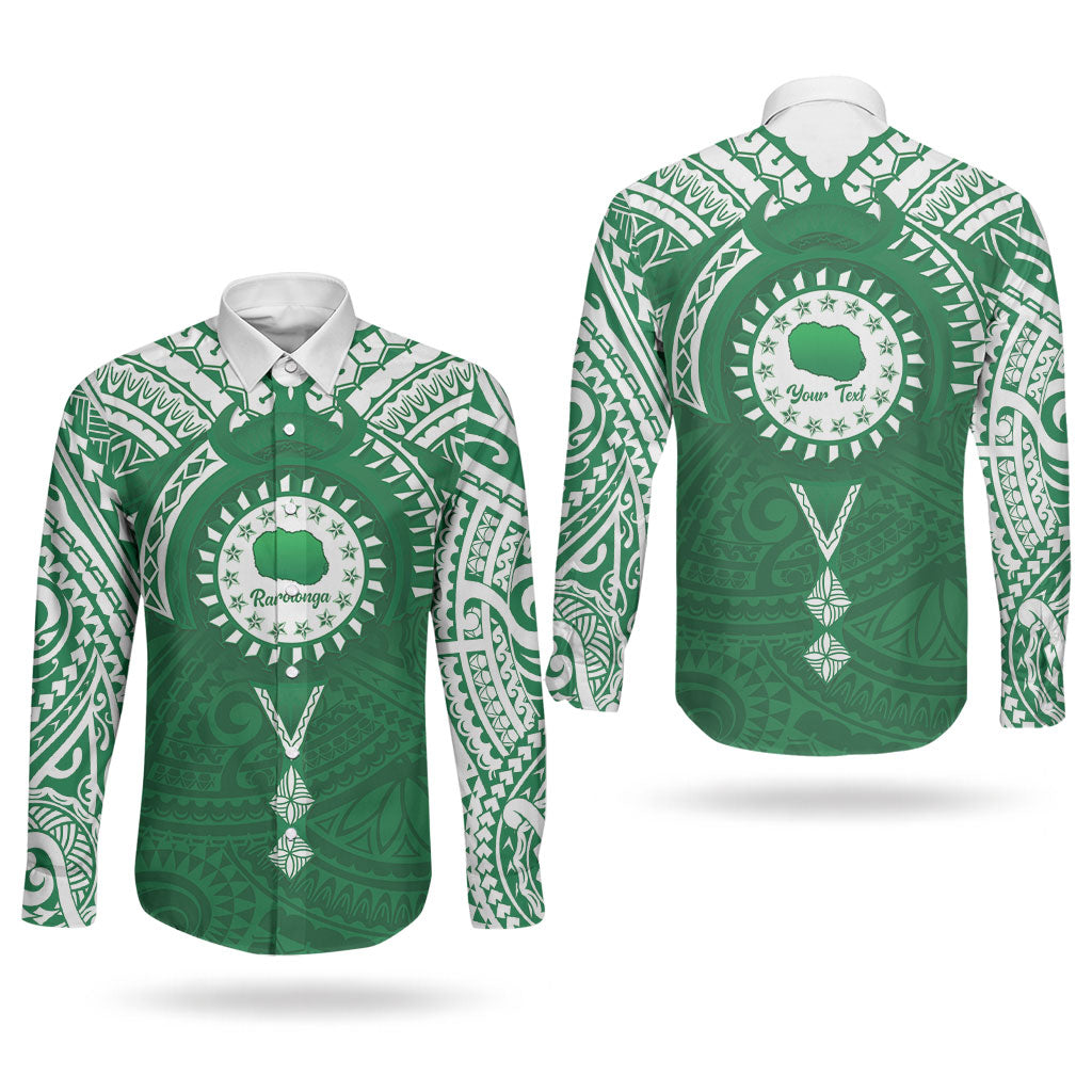 Personalised Cook Islands Rarotonga Couples Matching Tank Maxi Dress and Long Sleeve Button Shirt Map With Kuki Airani Manta Ray Tattoo LT14 - Polynesian Pride