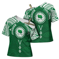 Personalised Cook Islands Rarotonga Cross Shoulder Shirt Map With Kuki Airani Manta Ray Tattoo LT14 - Polynesian Pride