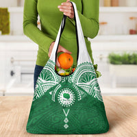 Personalised Cook Islands Rarotonga Grocery Bag Map With Kuki Airani Manta Ray Tattoo LT14 - Polynesian Pride