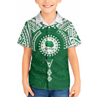 Personalised Cook Islands Rarotonga Hawaiian Shirt Map With Kuki Airani Manta Ray Tattoo LT14 - Polynesian Pride