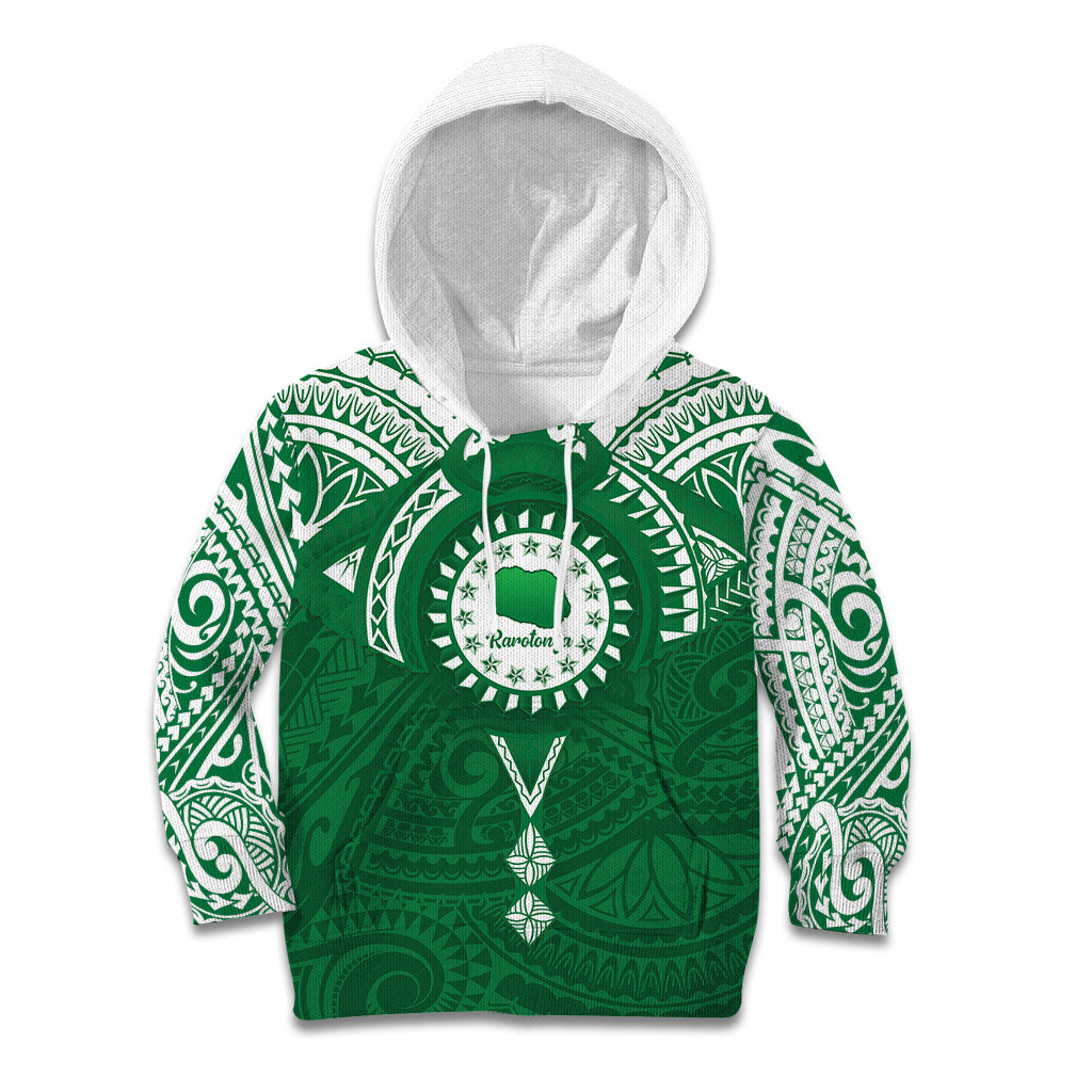 Personalised Cook Islands Rarotonga Kid Hoodie Map With Kuki Airani Manta Ray Tattoo