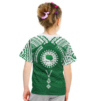 Personalised Cook Islands Rarotonga Kid T Shirt Map With Kuki Airani Manta Ray Tattoo LT14 - Polynesian Pride