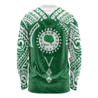 Personalised Cook Islands Rarotonga Long Sleeve Shirt Map With Kuki Airani Manta Ray Tattoo LT14 - Polynesian Pride