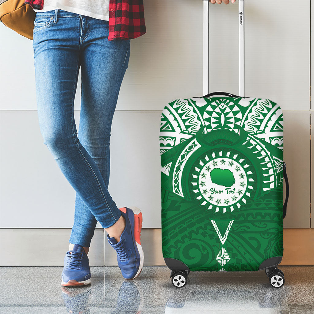 Personalised Cook Islands Rarotonga Luggage Cover Map With Kuki Airani Manta Ray Tattoo LT14 - Polynesian Pride