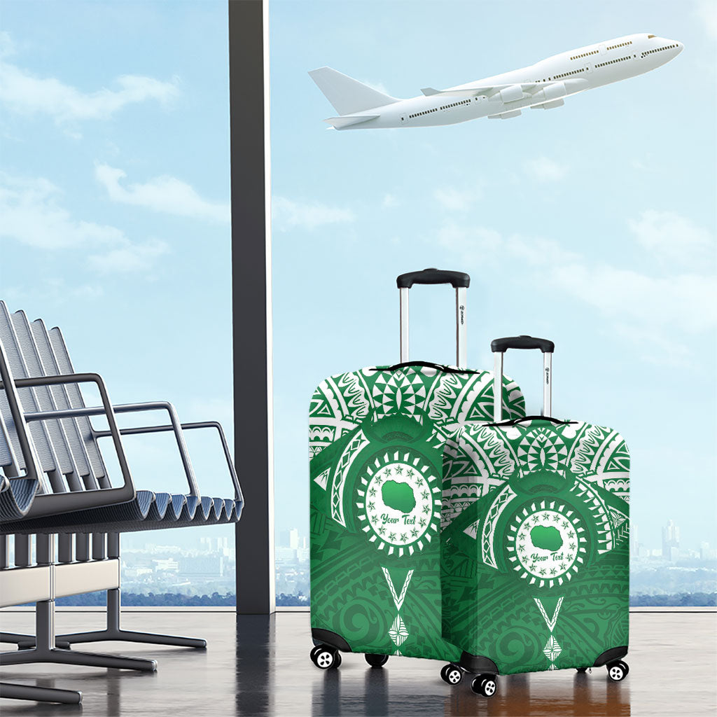 Personalised Cook Islands Rarotonga Luggage Cover Map With Kuki Airani Manta Ray Tattoo LT14 - Polynesian Pride