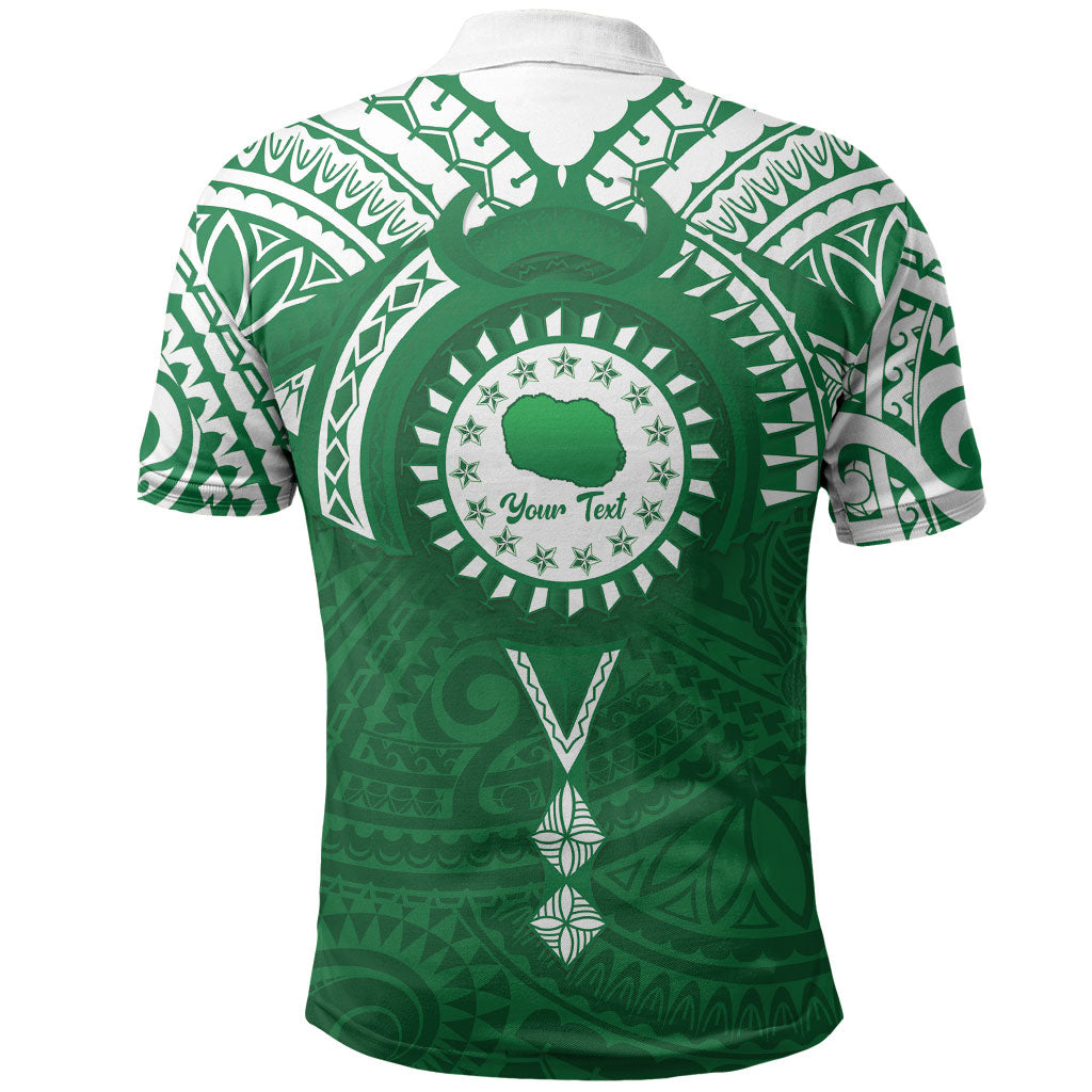 Personalised Cook Islands Rarotonga Polo Shirt Map With Kuki Airani Manta Ray Tattoo LT14 - Polynesian Pride