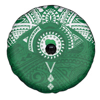 Personalised Cook Islands Rarotonga Spare Tire Cover Map With Kuki Airani Manta Ray Tattoo LT14 - Polynesian Pride