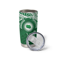 Personalised Cook Islands Rarotonga Tumbler Cup Map With Kuki Airani Manta Ray Tattoo LT14 - Polynesian Pride