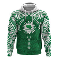Personalised Cook Islands Rarotonga Zip Hoodie Map With Kuki Airani Manta Ray Tattoo LT14 Pullover Hoodie Green - Polynesian Pride