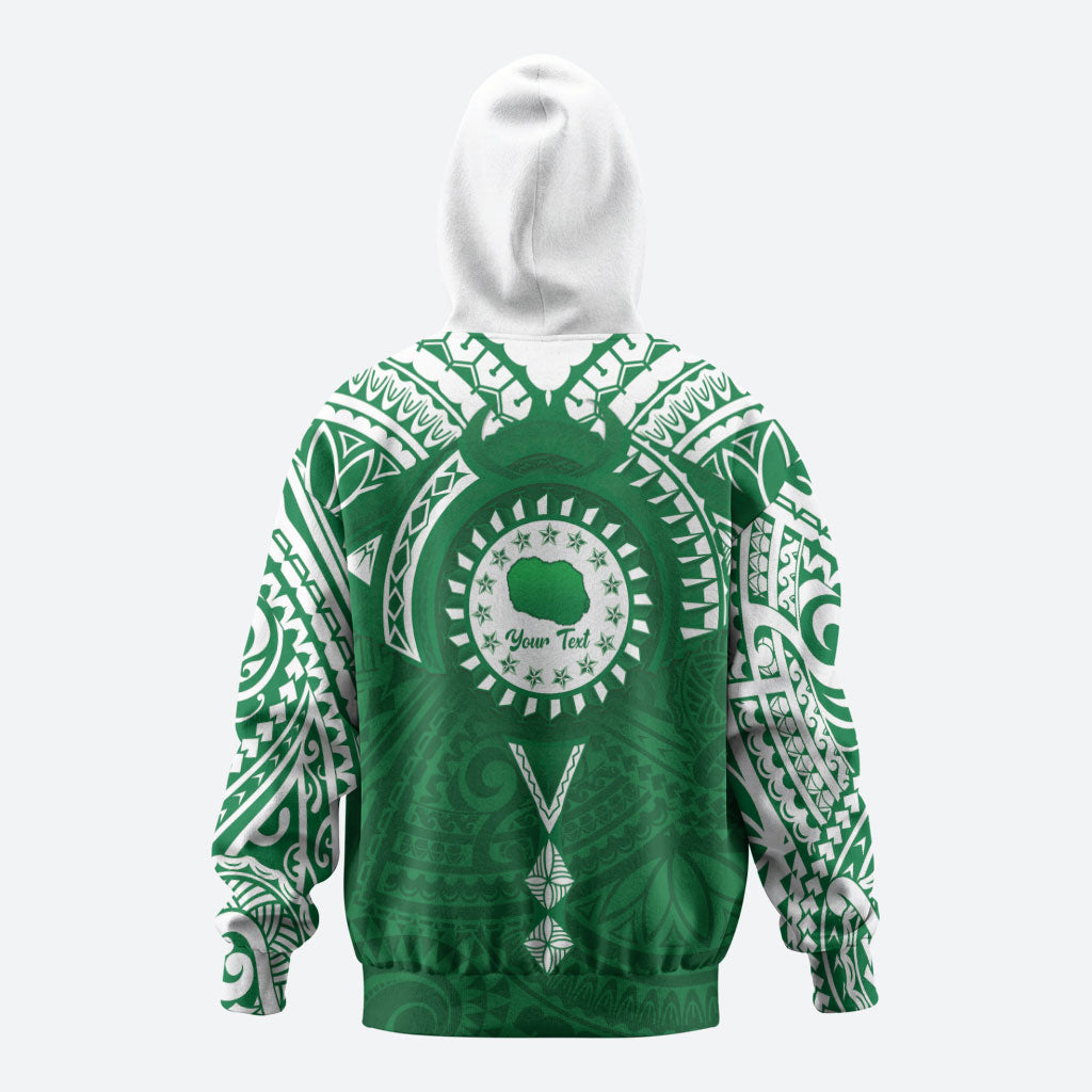 Personalised Cook Islands Rarotonga Zip Hoodie Map With Kuki Airani Manta Ray Tattoo LT14 - Polynesian Pride