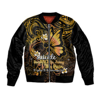 Polynesia Suicide Prevention Awareness Bomber Jacket Your Life Is Worth Living For Polynesian Gold Pattern LT14 Unisex Gold - Polynesian Pride