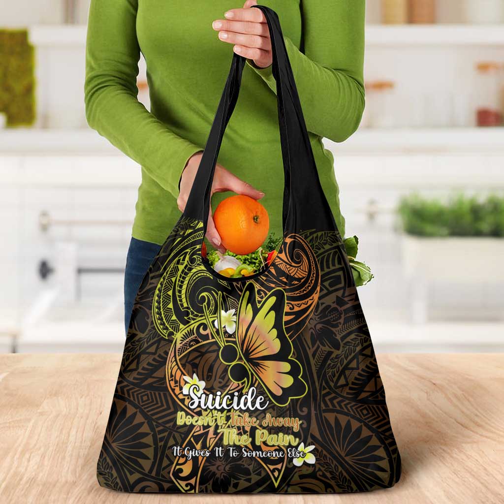 Polynesia Suicide Prevention Awareness Grocery Bag Your Life Is Worth Living For Polynesian Gold