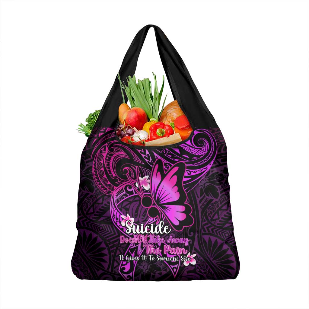 Polynesia Suicide Prevention Awareness Grocery Bag Your Life Is Worth Living For Polynesian Pink LT14 1-pack One Size Pink - Polynesian Pride