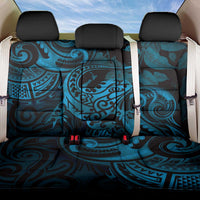 New Zealand Tuatara Back Car Seat Cover Aotearoa Maori Clematis Flowers - Blue